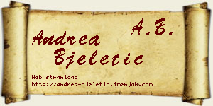 Andrea Bjeletić vizit kartica
